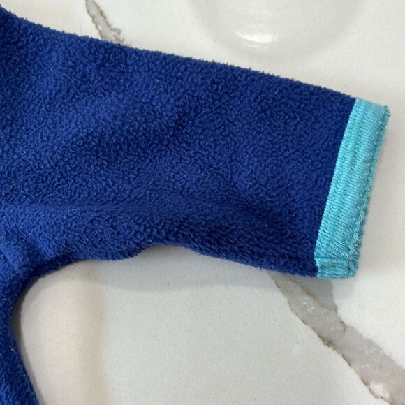 Carter's | Infant Girls Blue Floral Soft Fleece Jumpsuit Romper 0-3M - Picture 7 of 16